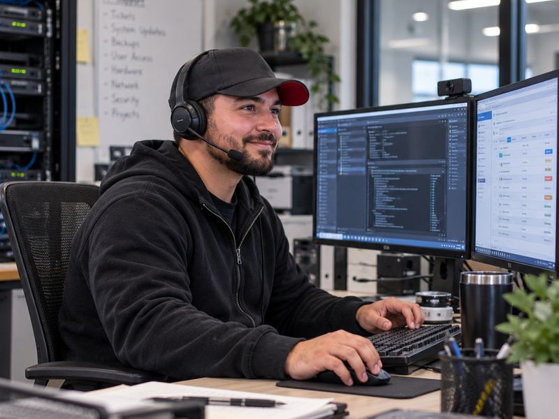 IT support specialist at work
